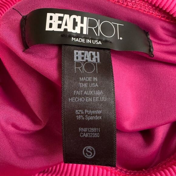 BEACH RIOT Emmy Bikini Bottom in Famous High Risk pink Red Leopard S - Picture 5 of 5